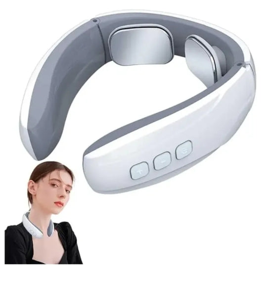 Masajeador Cervical Electro Estimulador Recargable Terapia Blanco