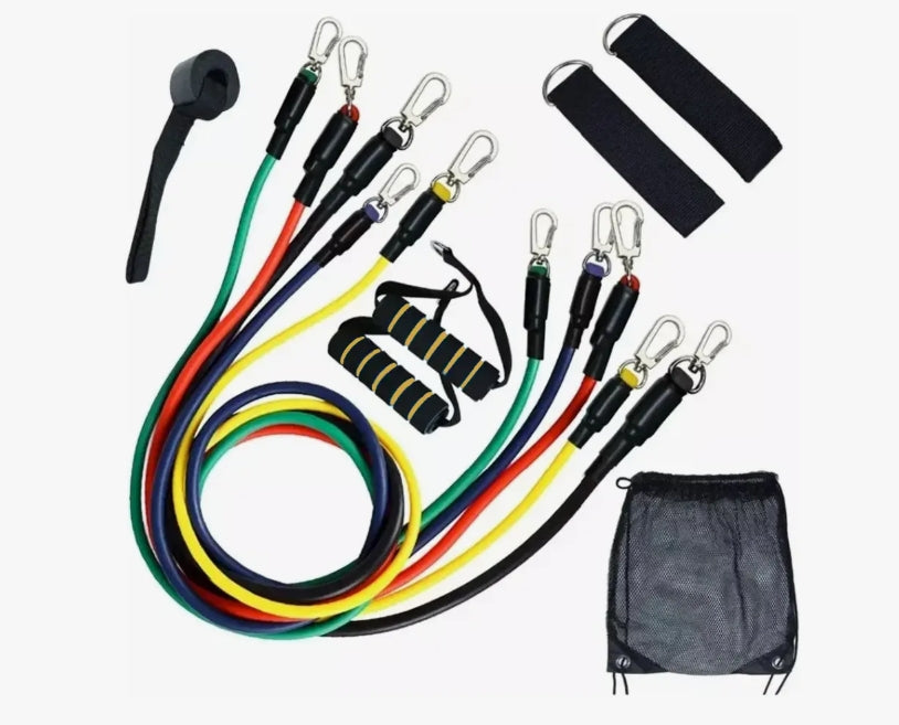 Set Ligas Tubulares De Resistencia Kit Ejercicios Gym