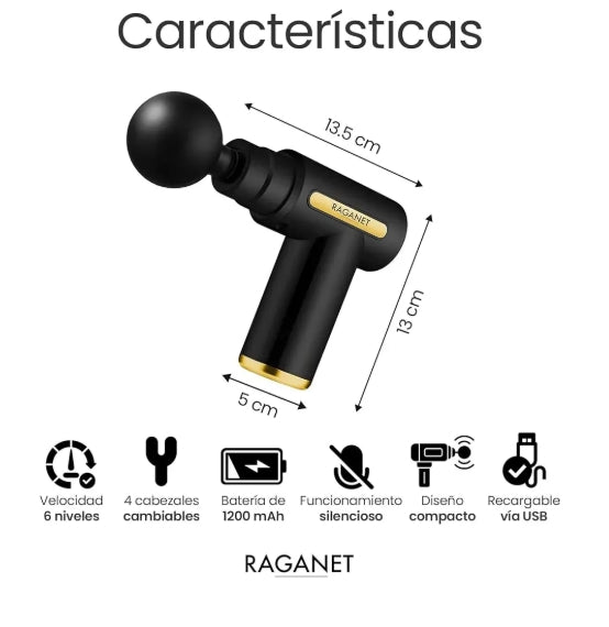 Pistola Masaje Vibracion Corporal Muscular Portátil