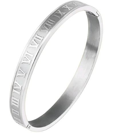 Pulsera Caballero Brazalete Números Romanos Acero Militar