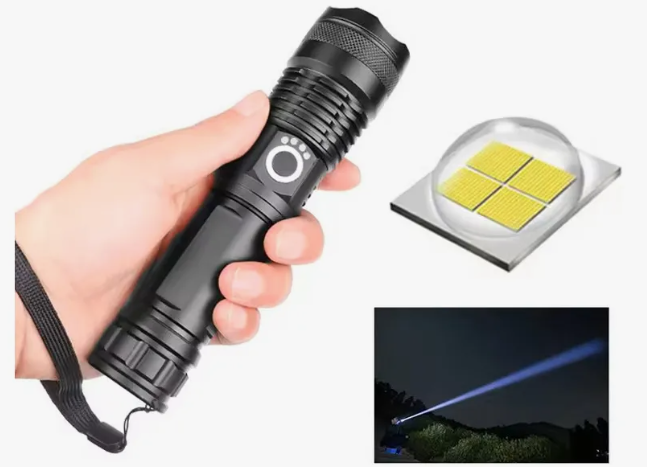 Linterna Led Táctica De Largo Alcance Recargable