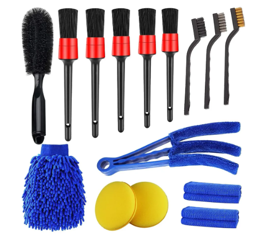 Kit Detailing Automotriz Brochas Paño Detallado Cepillos