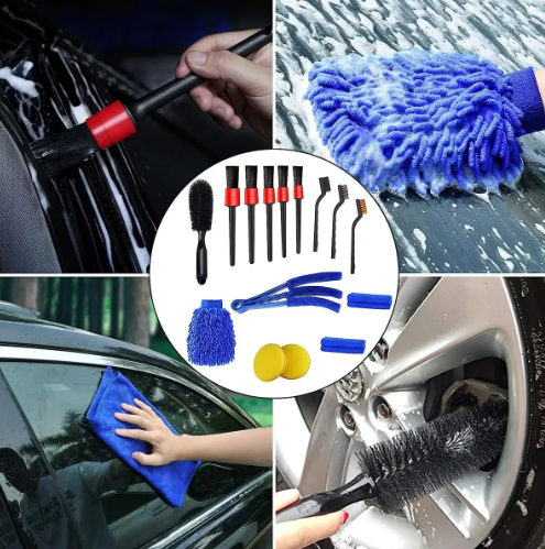 Kit Detailing Automotriz Brochas Paño Detallado Cepillos