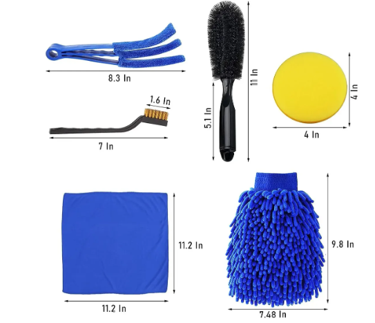 Kit Detailing Automotriz Brochas Paño Detallado Cepillos