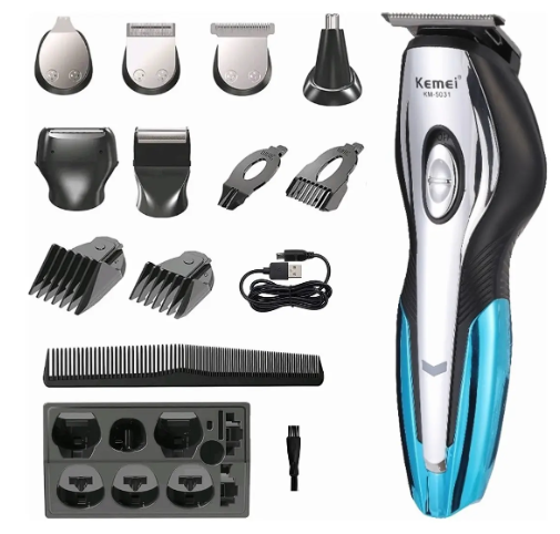 Kit Maquina Afeitar Nariz Barba Cuerpo Kemei 5031 Portatil