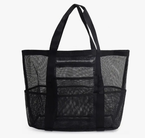 Bolso Playero Tipo Malla Con Bolsillo Impermeable