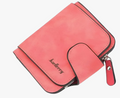 Billetera Plegable De Cuero Cartera Con Cremallera De Mujer