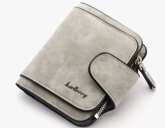Billetera Plegable De Cuero Cartera Con Cremallera De Mujer