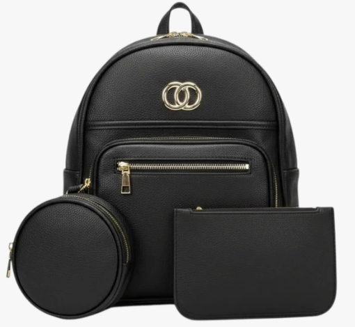 Bolso Bandolero Morral Mochila Set 3 Cuero Sintetico