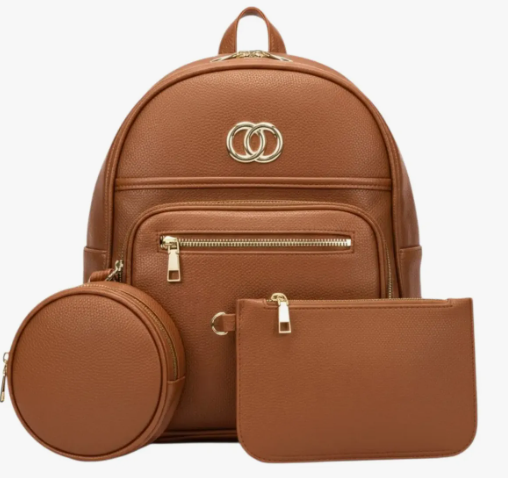 Bolso Bandolero Morral Mochila Set 3 Cuero Sintetico