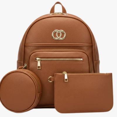 Bolso Bandolero Morral Mochila Set 3 Cuero Sintetico