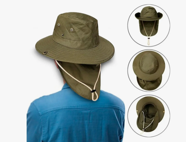Sombrero Safari Protección Uv Solar Cuello Solapa