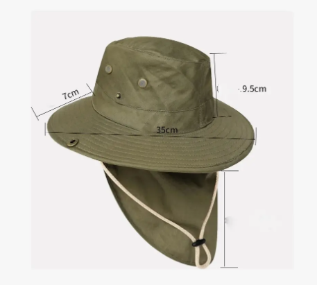 Sombrero Safari Protección Uv Solar Cuello Solapa