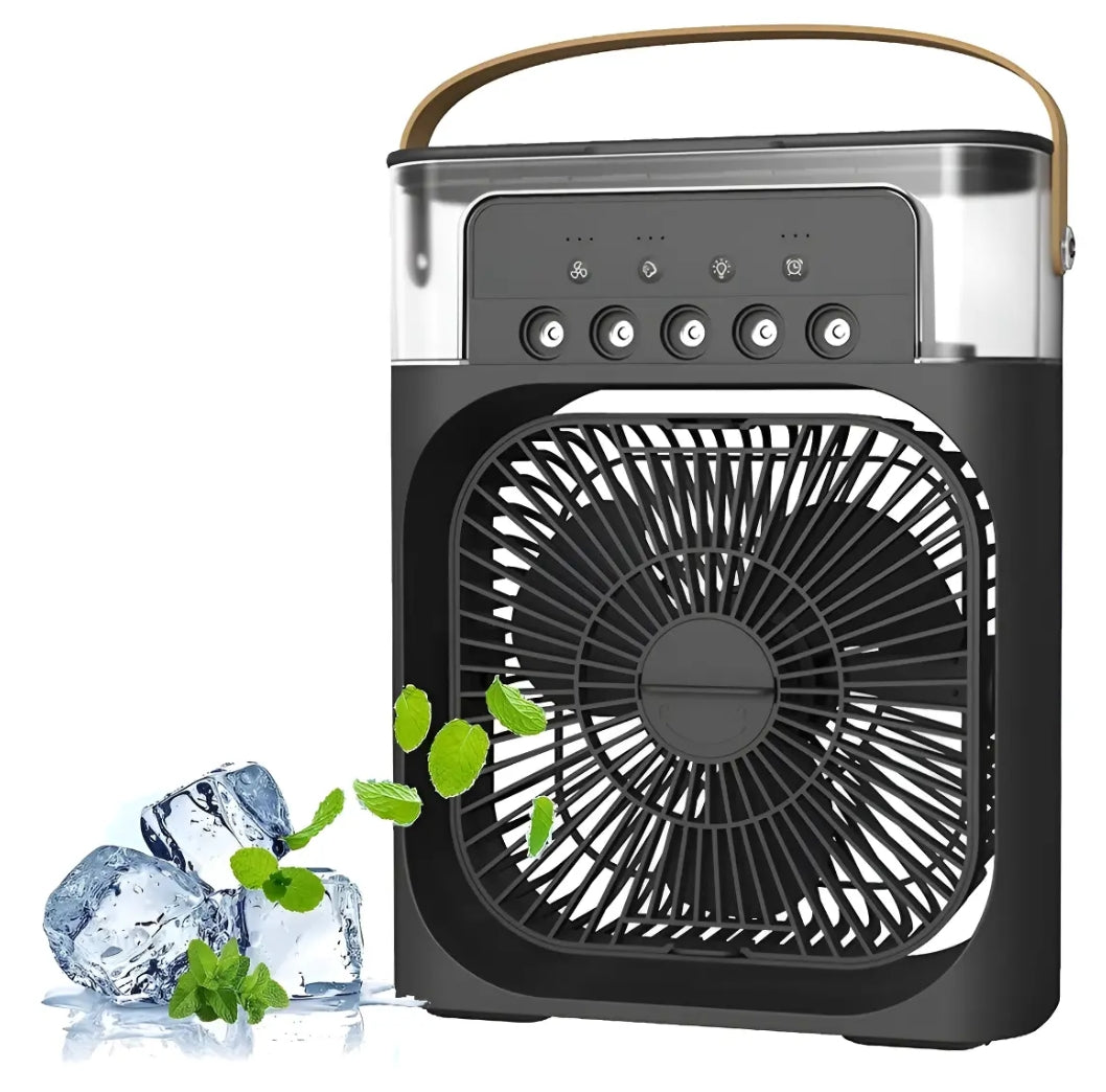 Ventilador Portatil 3 En 1 Enfriador Humidificador Luz Led