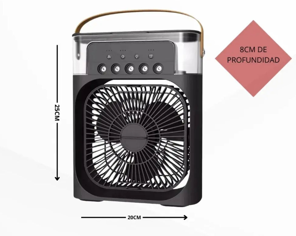 Ventilador Portatil 3 En 1 Enfriador Humidificador Luz Led