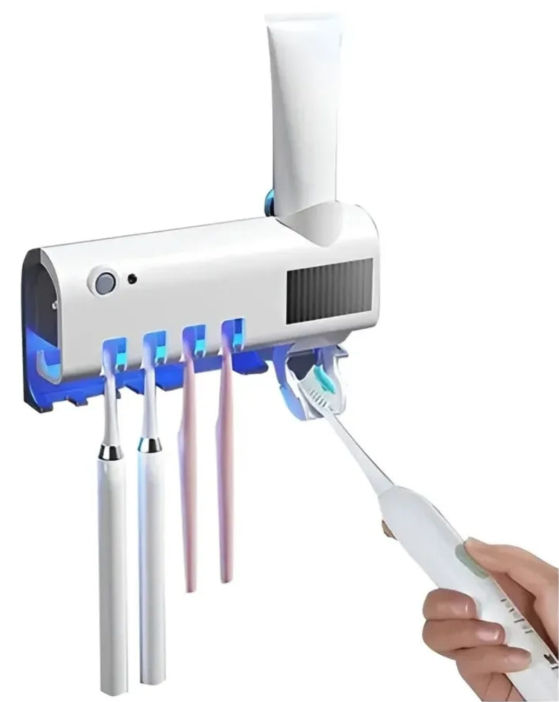 Porta Cepillos Dispensador De Pasta Dental con Esterilizador UV