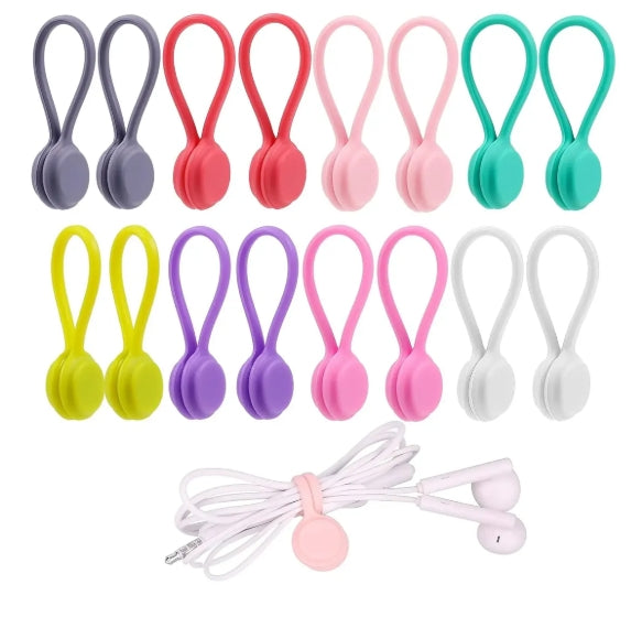 Clips Organizador De Cables Magnetico De Silicon 5 Unidade