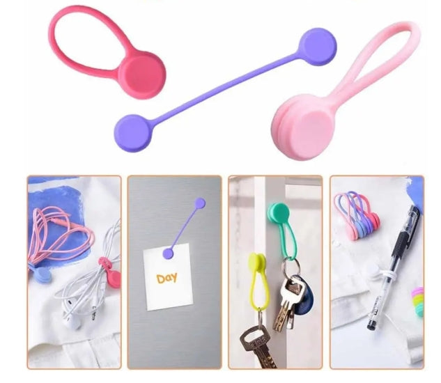 Clips Organizador De Cables Magnetico De Silicon 5 Unidade