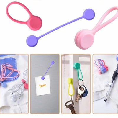 Clips Organizador De Cables Magnetico De Silicon 5 Unidade