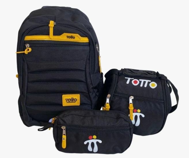 Bolso Morral Totto Estudio 30l Deportiva Adulto 3 Piezas