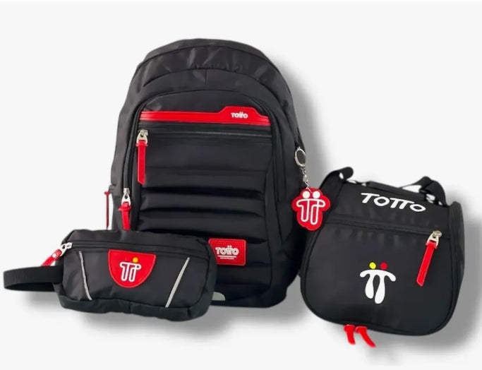 Bolso Morral Totto Estudio 30l Deportiva Adulto 3 Piezas