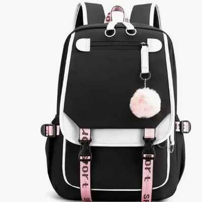 Bolso Morral Mochila Escolar Juvenil Impermeable Puerto Usb