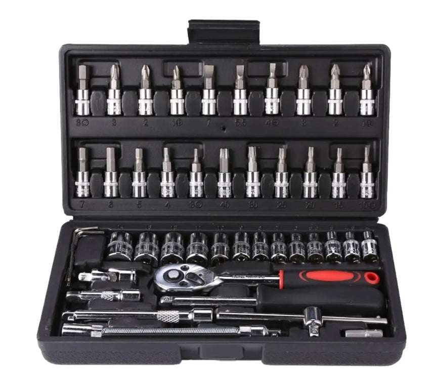 Juego Set De Dados Rache 46 Pzs Destornillador Herramientas