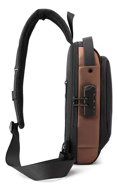 Bolso Bandolero Caballero Antirrobo Candado Usb Impermeable