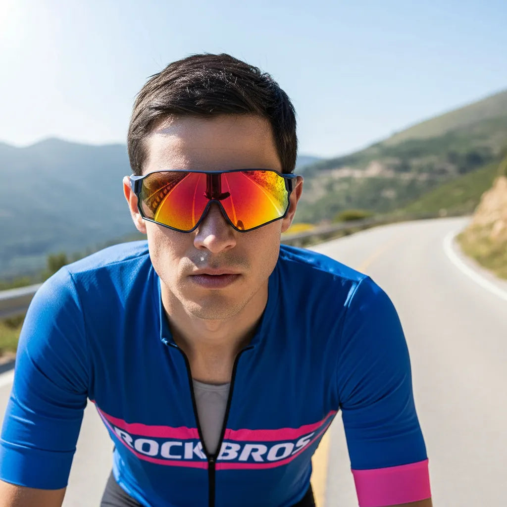 Lentes Rorkbros Ciclismo Polarizados 10134pl Azul/rosado
