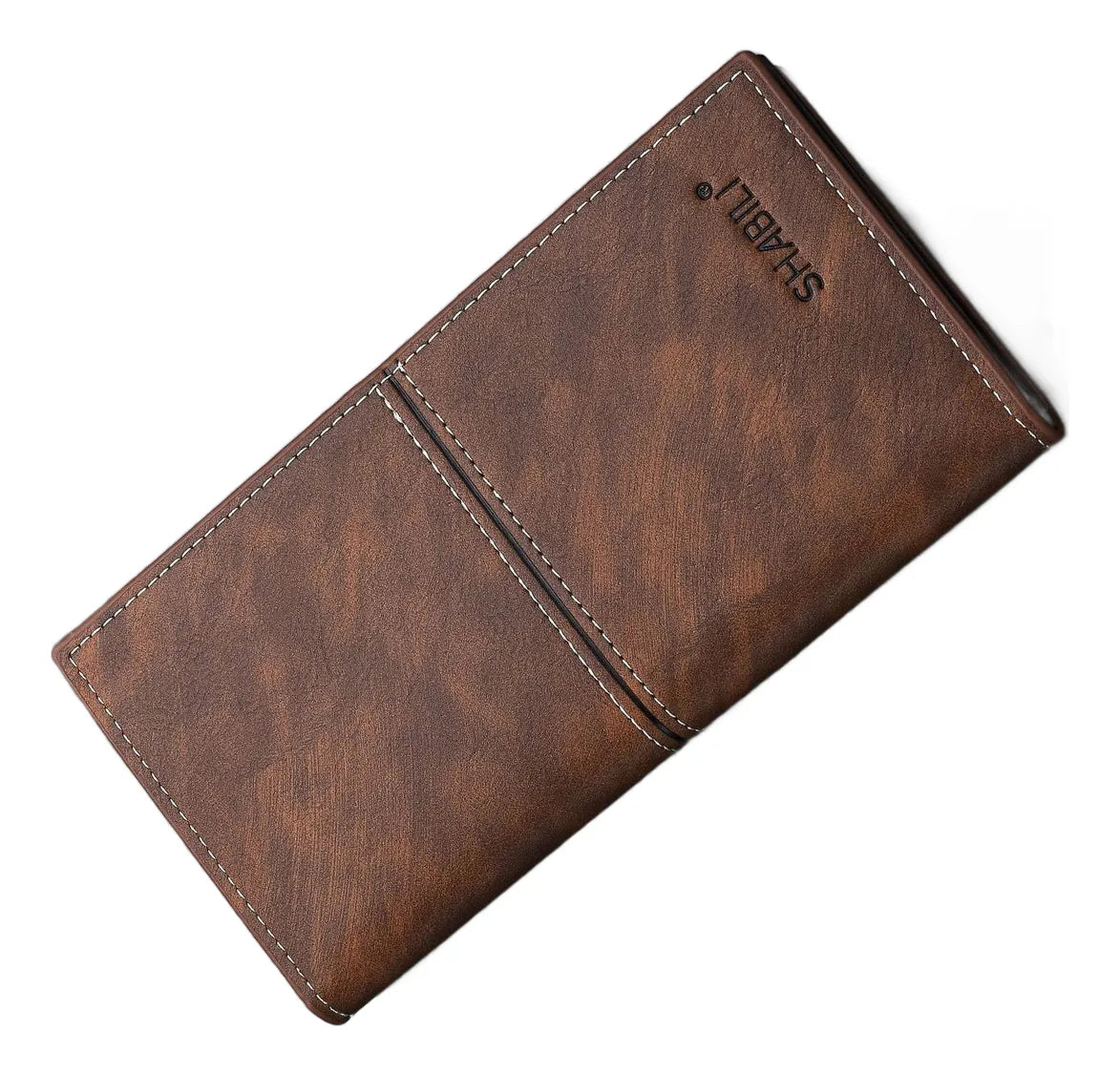 Cartera Monedero Billetera Larga Shabili Cuero Hombre