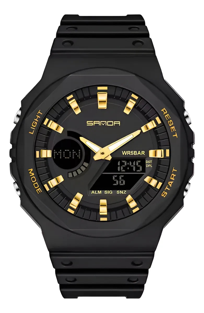 Reloj Sanda 6016 Moda Casual Digital Cuarzo Resistente Agua